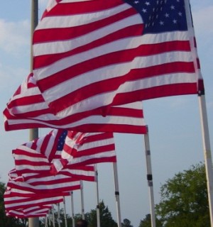 Old Glory waving in the breeze