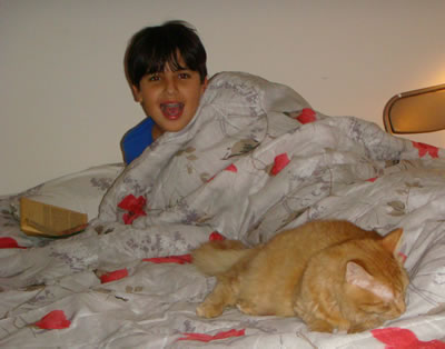 Cat and boy