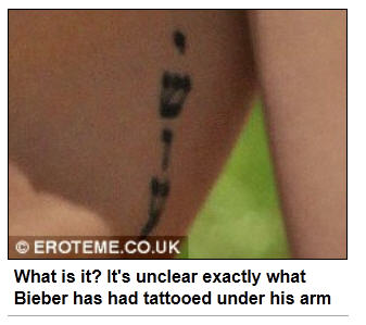 Justin Bieber's Hebrew tattoo